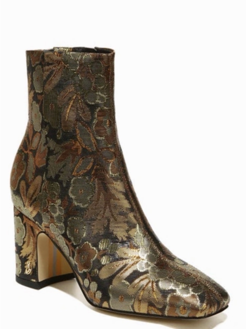 Sam Edelman Fawn Block Heel Bootie In Bronze Size 6